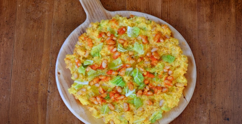 Polenta biologica con verza e fagioli